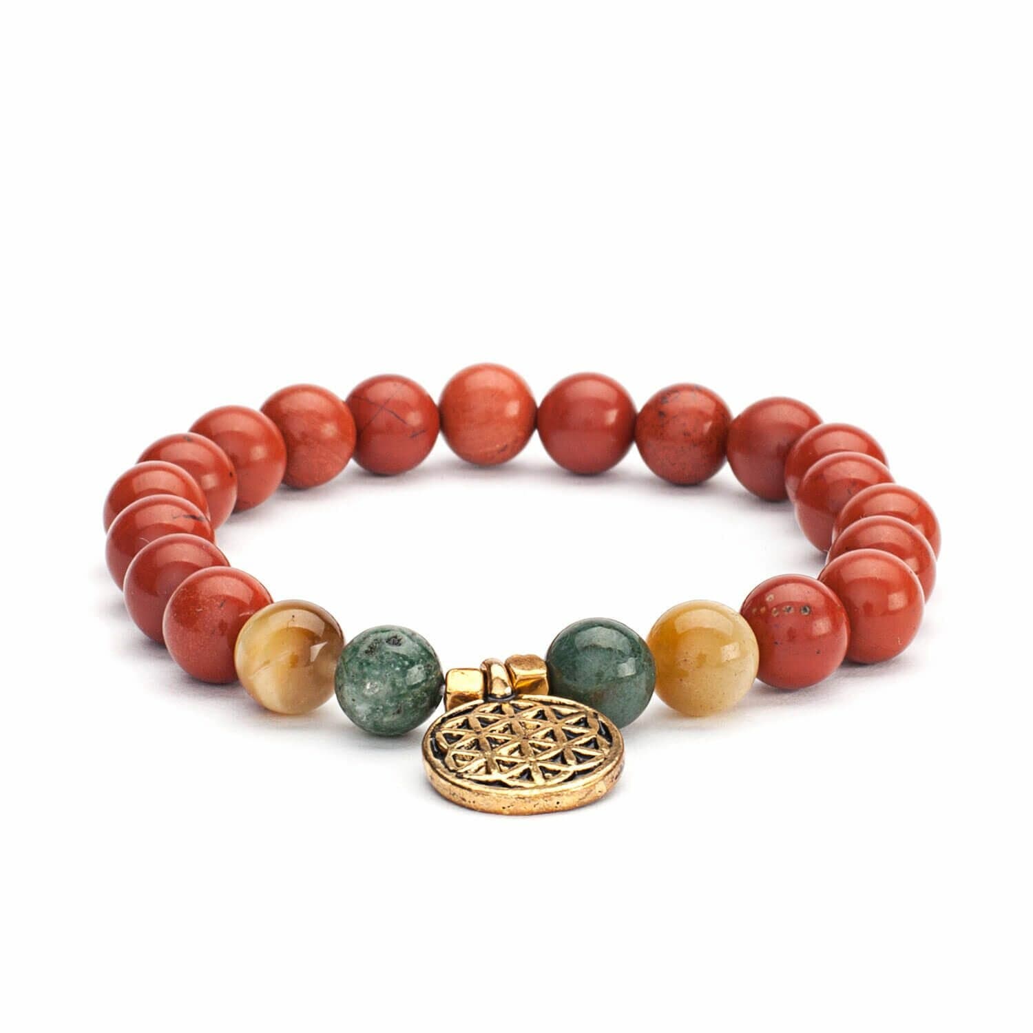 undefined | Pulseira Mala Jaspe, Ágata e Olho de Tigre