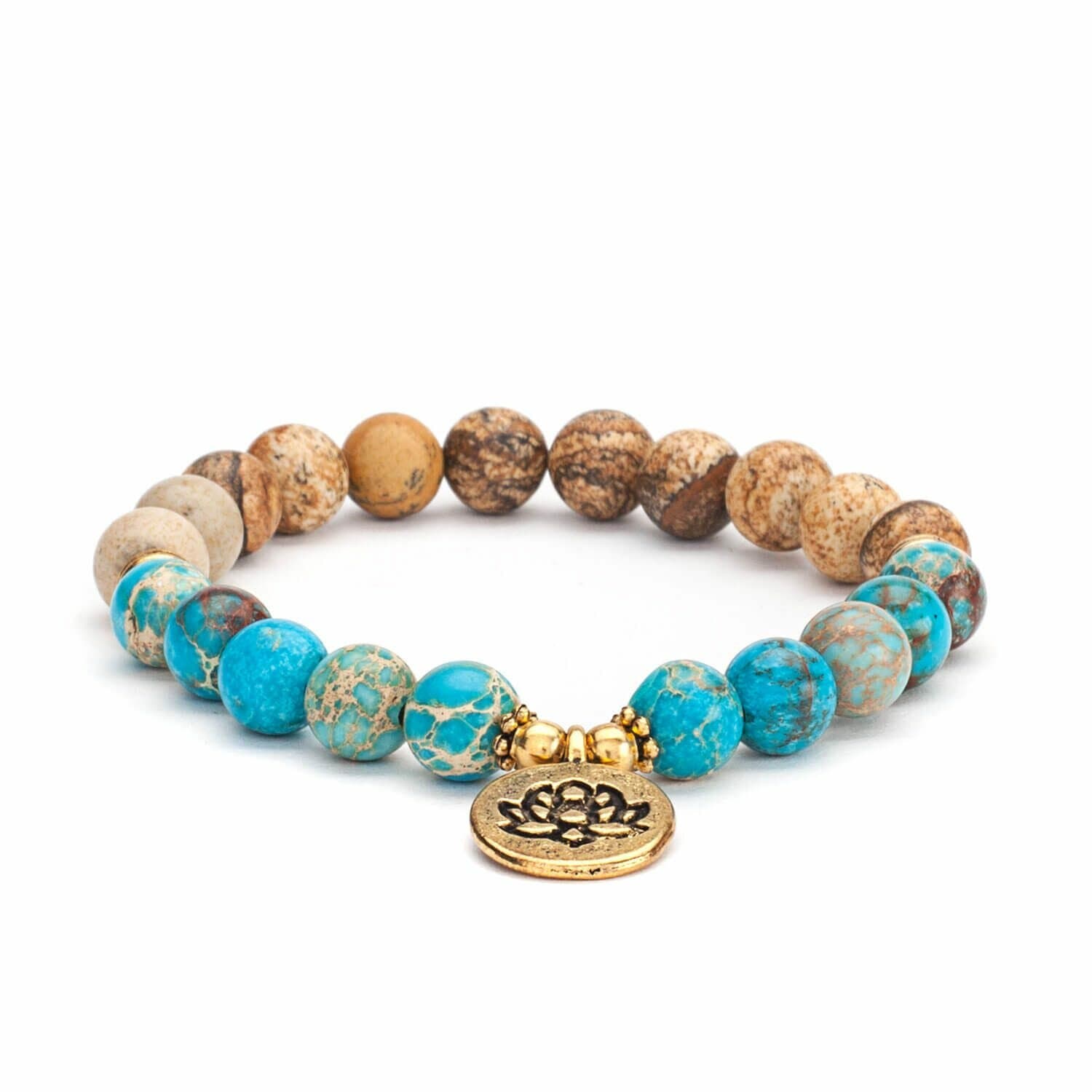 undefined | Pulseira Mala Jaspe e Turquesa