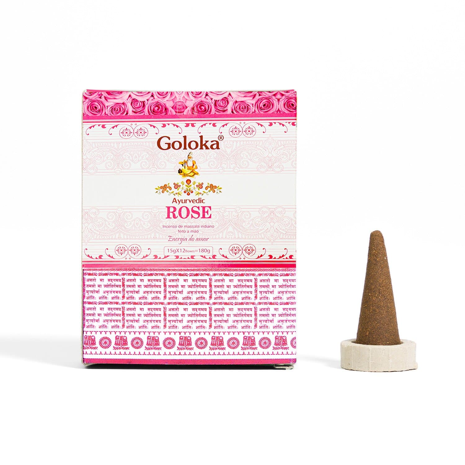 undefined | Incenso Cone Rosa Goloka