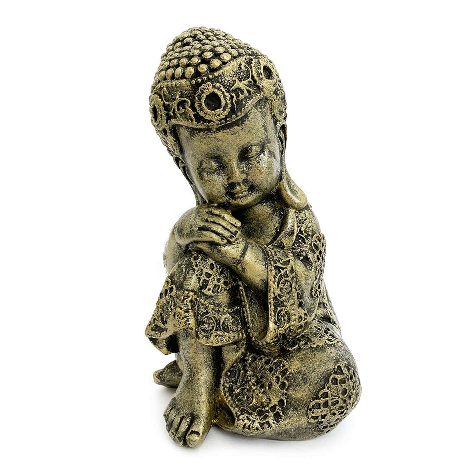 undefined | Estátua Buddha Criança Descansando - Cabeça no joelho