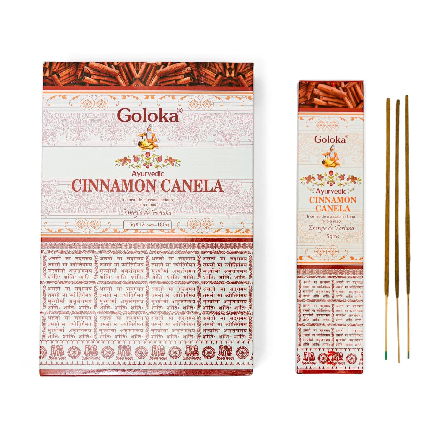 undefined | Incenso Massala Ayurvédico Canela Goloka