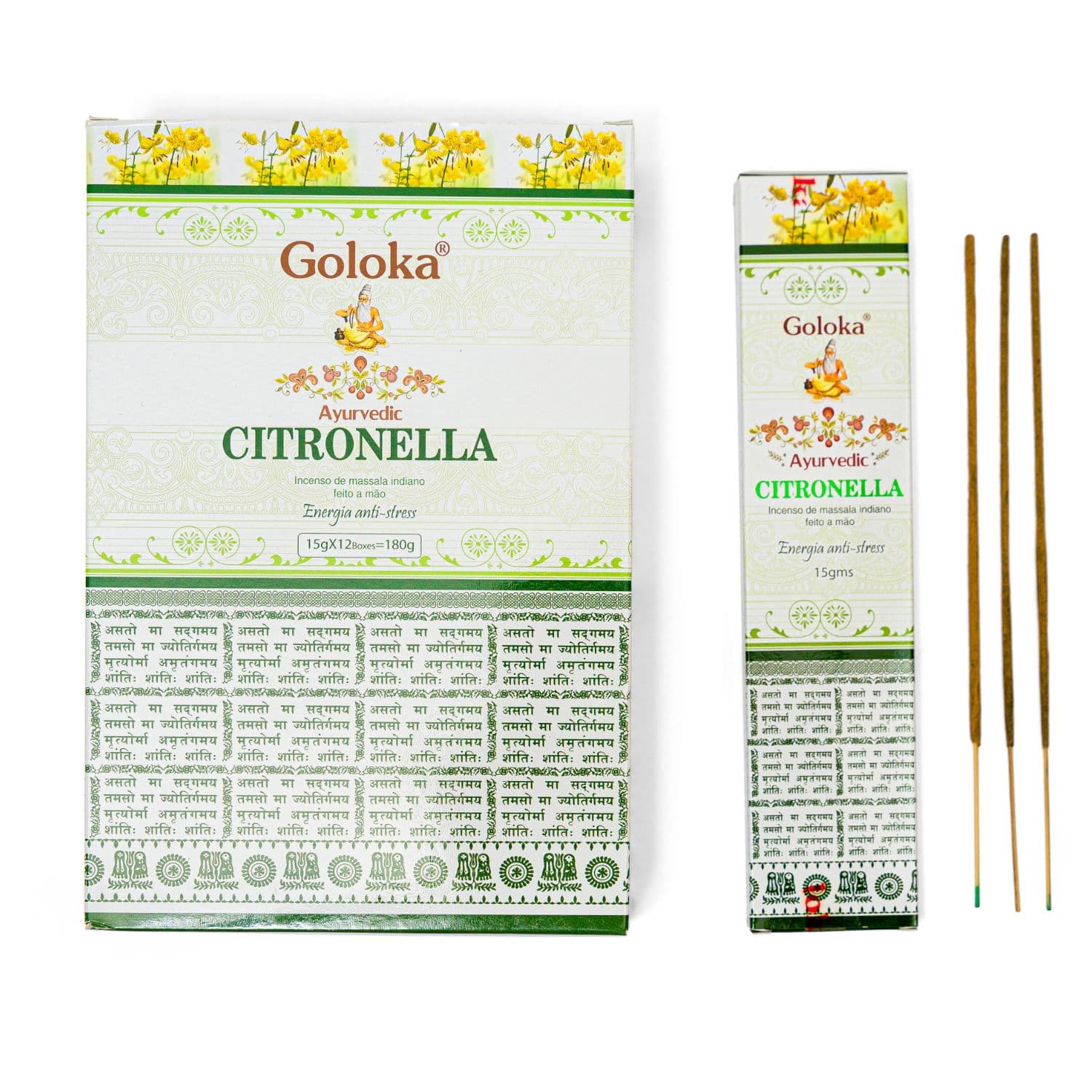 undefined | Incenso Massala Ayurvédico Citronela Goloka